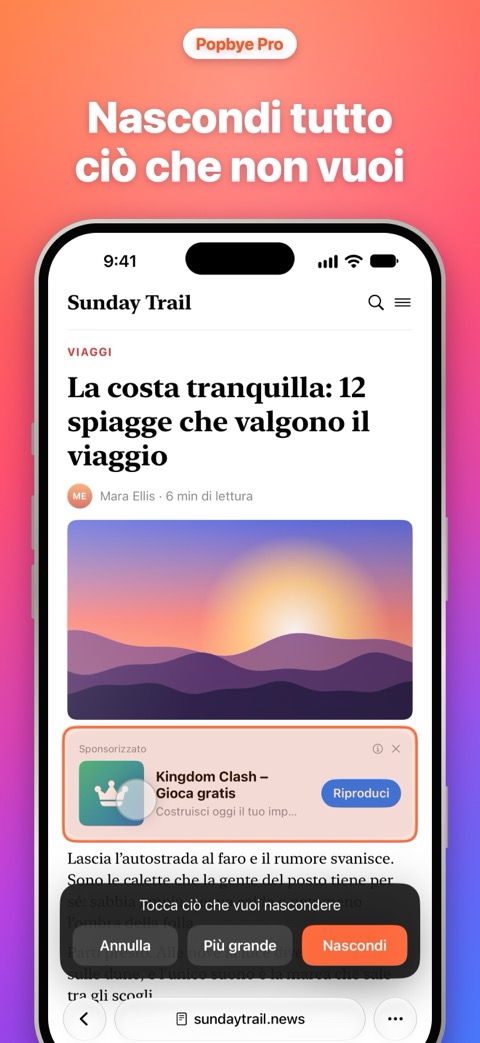 Nascondi tutto ciò che non vuoi in una pagina
