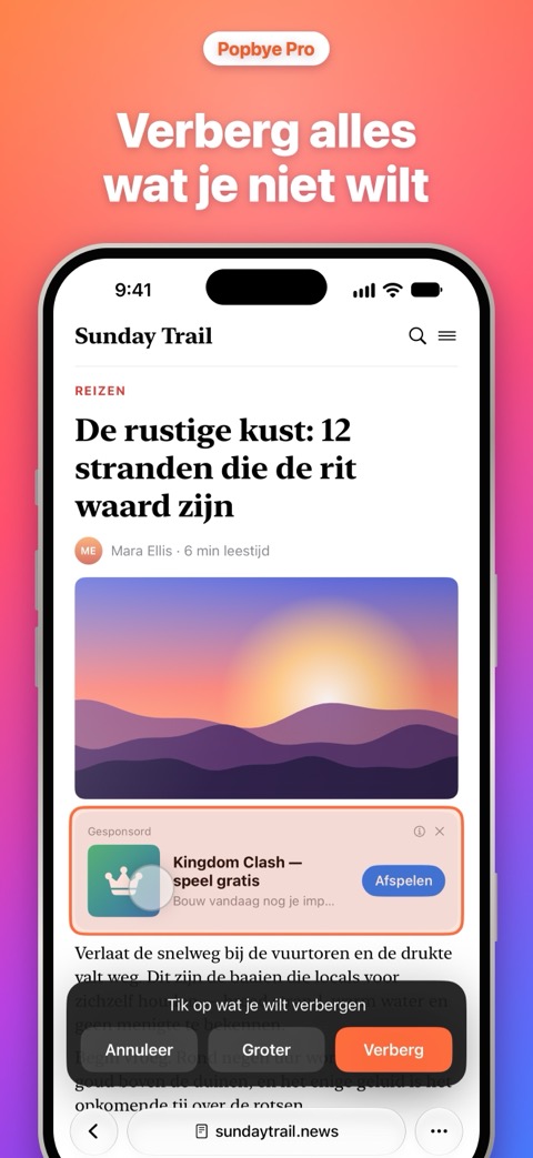 Verberg alles wat je niet wilt zien op een pagina