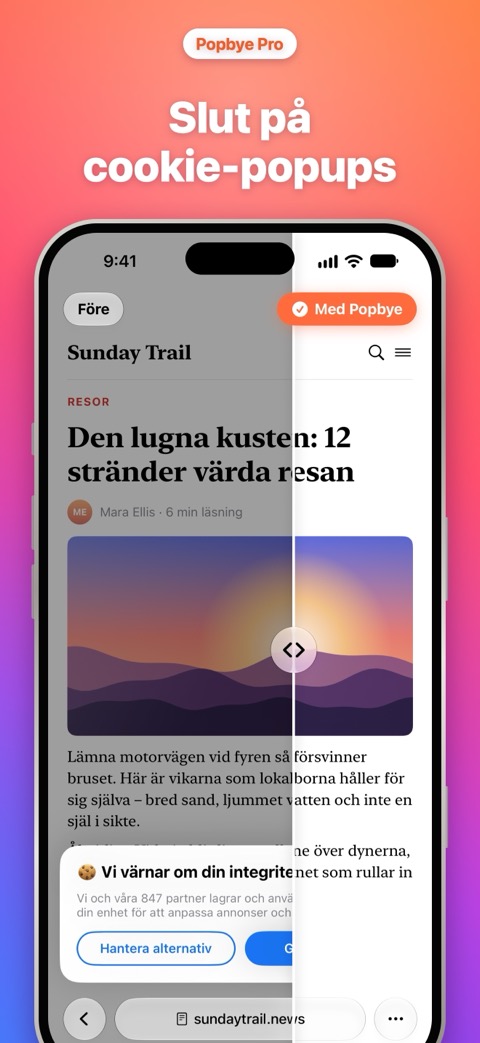 Slut på cookie-popups på webbplatser i Safari