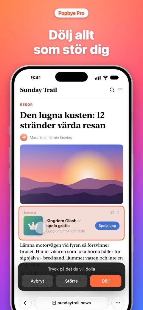 Dölj allt som stör dig på en sida